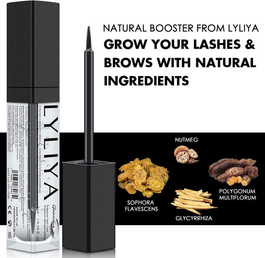 Eyelash Growth Serum 8ml – Advanced Lash & Brow Enhancer with Vitamins, Natural Peptides & Biotin for Longer, Thicker, Fuller Lashes – Eyelash & Eyebrow Serum for Growth & Strengthening