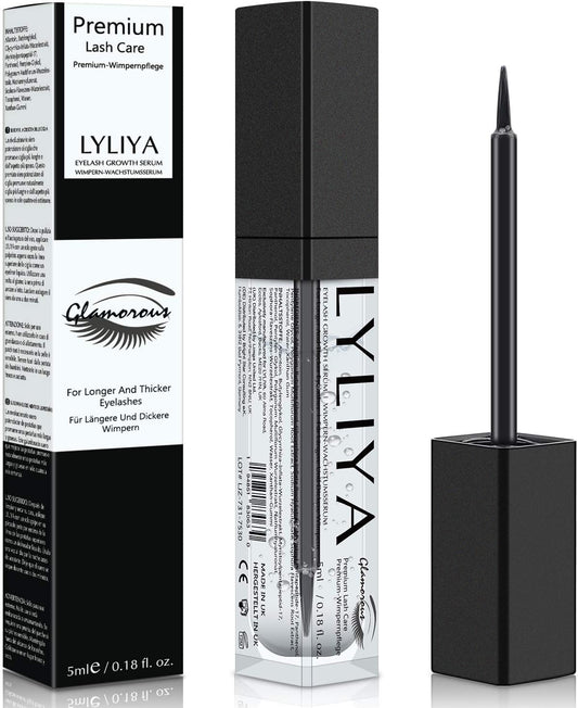 Eyelash Growth Serum 8ml – Advanced Lash & Brow Enhancer with Vitamins, Natural Peptides & Biotin for Longer, Thicker, Fuller Lashes – Eyelash & Eyebrow Serum for Growth & Strengthening